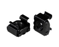 StarTech.com Lot de 100 Écrous Cage M6 à Trous Carrés et Outil d'Installation pour Baies de Serveurs, Armoires et Boîtiers de 19" ou 10", Noir - TAA