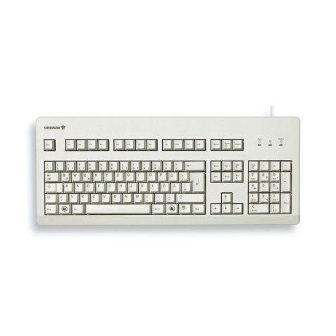 CHERRY G80-3000 MX BLACK SWITCH, Clavier mécanique filaire, gris clair, USB/PS2 AZERTY - FR