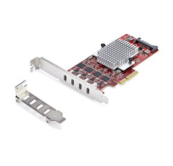 StarTech.com 4-Port USB Type-C PCIe Card, USB 3.2 10Gbps, USB-C PCI Express Expansion Card, 4x Independent USB Controllers, Windows/Linux/macOS, TAA-Compliant