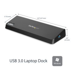 StarTech.com USB 3.0 Dock, Dual Monitor met HDMI & 4K DisplayPort, USB 3.0 naar 4x USB-A, Ethernet, HDMI en DP, Universeel USB Type A Laptop Docking Station voor Mac & Windows
