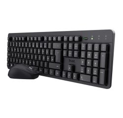 Pack Trust TKM-360 Teclado QWERTY Español+ Ratón inalámbrico Negro