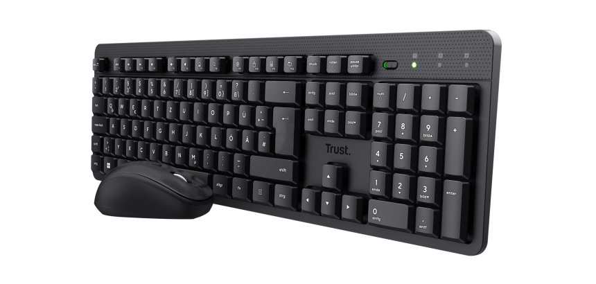 Pack Trust TKM-360 Teclado QWERTY Español+ Ratón inalámbrico Negro