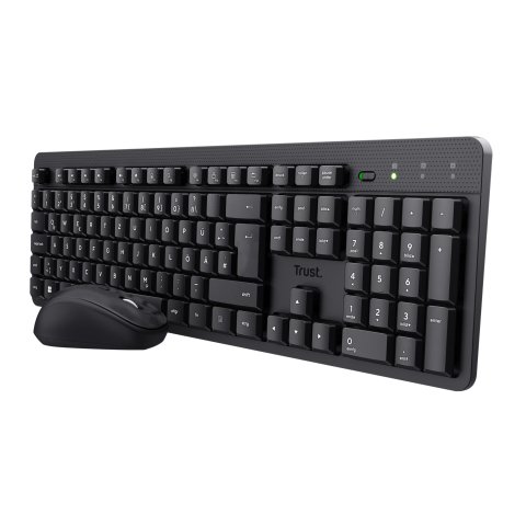 Pack Trust TKM-360 Teclado QWERTY Español+ Ratón inalámbrico Negro
