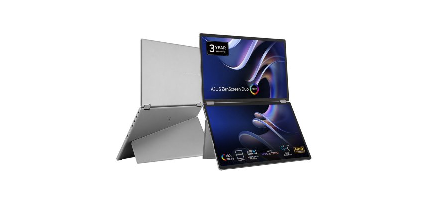 ASUS ZenScreen Duo OLED MQ149CD computer monitor 35.6 cm (14") 1920 x 1200 pixels WUXGA Silver