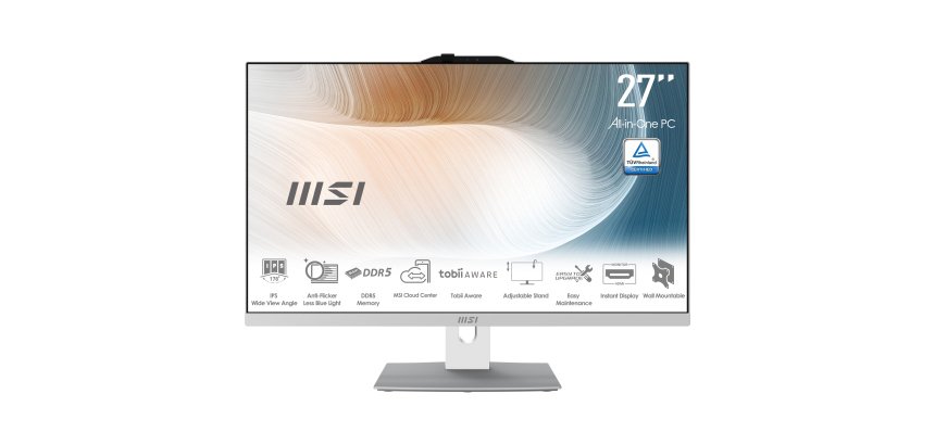MSI Modern AM272P 1M-1095XEU Intel Core 7 150U 68,6 cm (27") 1920 x 1080 Pixel PC All-in-one 16 GB DDR5-SDRAM 1 TB SSD Wi-Fi 6E (802.11ax) Bianco