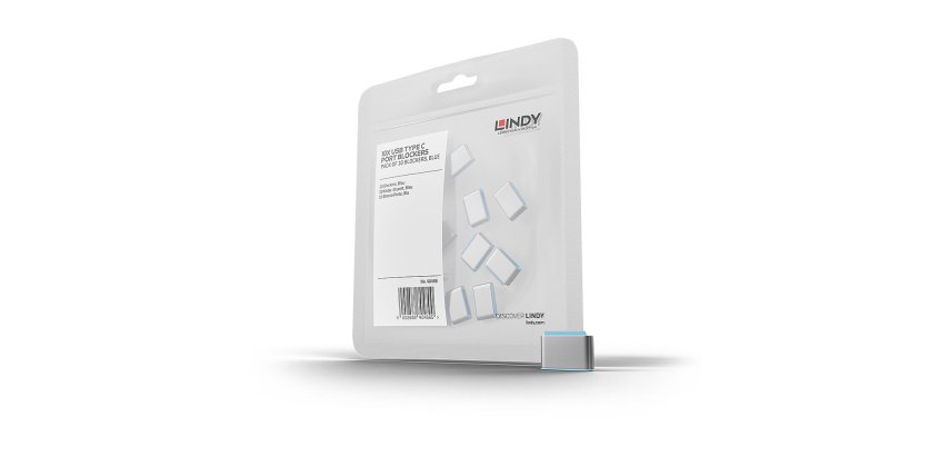 Lindy 40466 bloqueador de puerto USB Tipo C Azul Acrilonitrilo butadieno estireno (ABS) 10 pieza(s)
