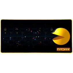 Konix PacMan Alfombrilla de escritorio XL para juegos Negro, Azul, Amarillo