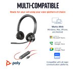 HP Poly Blackwire 3320 Stereo USB-C Headset +USB-C/A Adapter