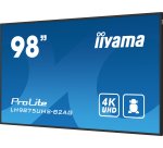 iiyama LH9875UHS-B2AG Écran d'affichage dynamique Écran plat de signalisation numérique 2,48 m (97.5") LED Wifi 500 cd/m² 4K Ultra HD Noir Intégré dans le processeur Android 11 24/7