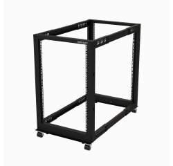 StarTech.com Rack Serveur Mobile 18U 4 Poteaux, Rack Réseau 19" 4 Poteaux avec Roulettes, Rack Roulant avec Profondeur Ajustable pour PC/AV/Données/Informatique - Roulettes, Pieds de nivellement ou Fixation au Sol