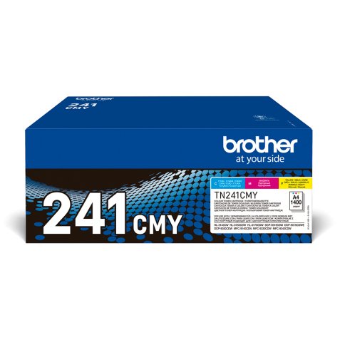 Set 3 cartridges Brother TN-241 Cyan, Magenta, Geel hoog vermogen voor laserprinter