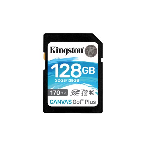 Kingston Technology Tarjeta SDXC Canvas Go Plus 170R C10 UHS-I U3 V30 de 128 GB