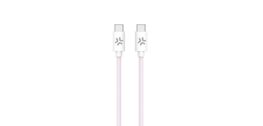 Celly USBCUSBCCOTTPK cable USB 1,5 m USB C 60 W Rosa, Blanco