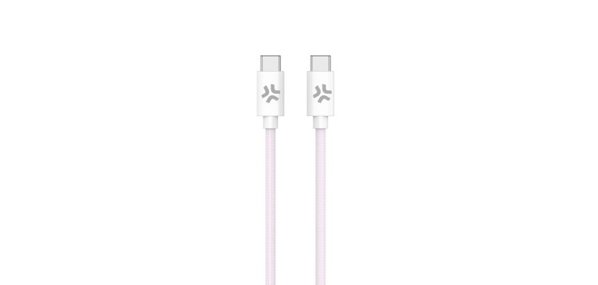 Celly USBCUSBCCOTTPK cavo USB 1,5 m USB C 60 W Rosa, Bianco