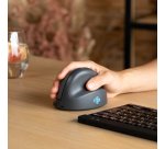 Souris ergonomique verticale sans fil rechargeable R-Go HE Basic droitier gris - taille M