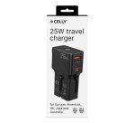Celly MULTIPLUGSL25W Caricabatterie per dispositivi mobili Cuffie, Smartphone, Tablet Nero AC Ricarica rapida Interno