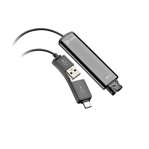 HP Poly Adaptador negro DA75 USB a QD compatible con TAA