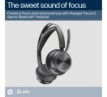 HP Poly Voyager Focus 2 Microsoft Teams Certified USB-C-C Headset +USB-C/A Adapter +Charging Stand