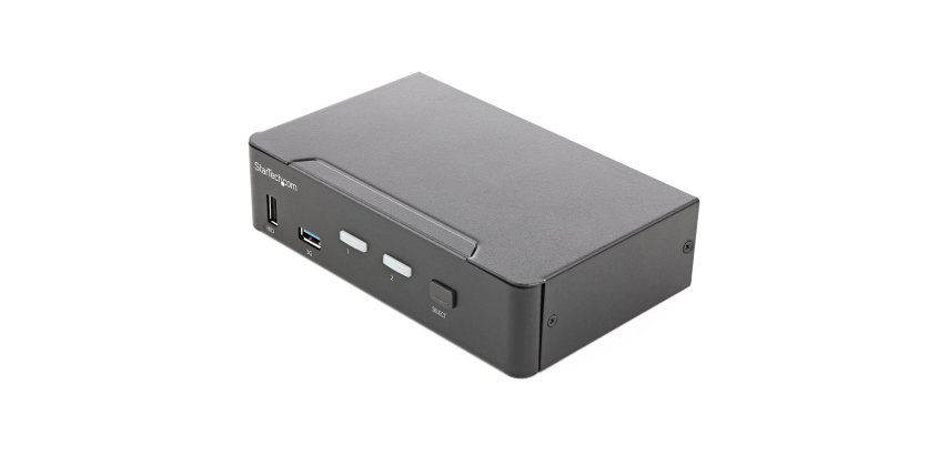 StarTech.com Commutateur KVM HDMI, 2 Ports - Moniteur Unique 4K 60Hz Ultra HDR - Commutateur KVM de Bureau HDMI 2.0 avec Hub USB 3.0 à 2 Ports (5Gbps) et 4x USB 2.0 HID, Audio - Commutation par Touches - TAA