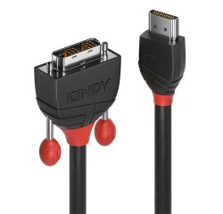 Lindy 36270 adaptador de cable de vídeo 0,5 m HDMI tipo A (Estándar) DVI-D Negro