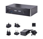 StarTech.com Switch KVM USB-C à 2 Ports, Moniteur DisplayPort 4K 60Hz, Audio 3,5 mm, 6x Ports de Hub USB, CTommutation par touche de Raccourci, Compatible Thunderbolt 3/4