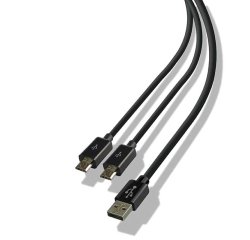 Steelplay Cable Dual Play & Charge Pour Manettes - Noir (PS4)