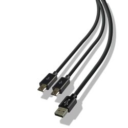 Steelplay Cable Dual Play & Charge Pour Manettes - Noir (PS4)