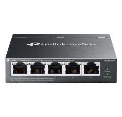 TP-Link Omada ES205G Géré Gigabit Ethernet (10/100/1000) Connexion Ethernet, supportant l'alimentation via ce port (PoE) Noir