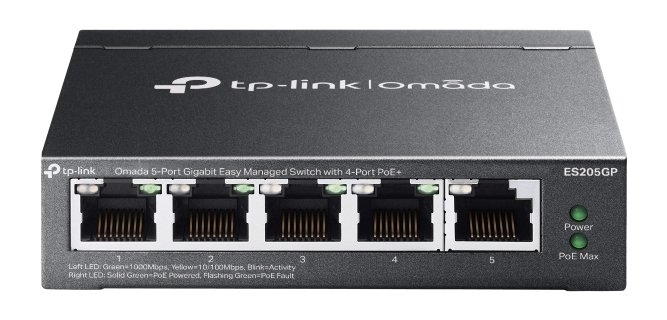 TP-Link Omada ES205GP commutateur réseau Géré Gigabit Ethernet (10/100/1000) Connexion Ethernet, supportant l'alimentation via ce port (PoE) Noir