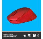 Logitech M330 SILENT PLUS - muis - 2.4 GHz - rood