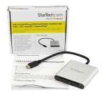 StarTech.com USB 3.0 Flash Memory Multi-Card Reader / Writer with USB-C - SD, microSD, CompactFlash