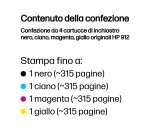 HP Confezione da 4 cartucce di inchiostro nero, ciano, magenta, giallo originali 912