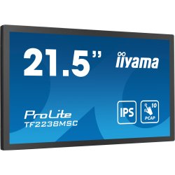 iiyama TF2238MSC-B1 Écran d'affichage dynamique Carte A numérique 55,9 cm (22") LED 600 cd/m² Full HD Noir Écran tactile