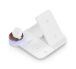 AISENS Cargador Inalambrico USB-C 4 en 1 De 15W Para Movil, Apple Watch, Auriculares Con Estuche De Carga, Blanco