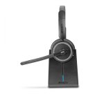 Lindy L118 Casque Sans fil Arceau Bureau/Centre d'appels USB Type-C Bluetooth Socle de chargement Noir
