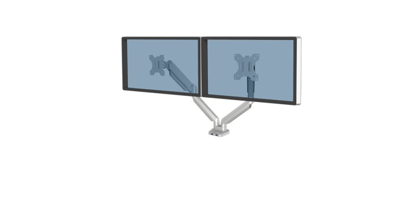 Fellowes Platinum Series Bras porte-écrans double - Argent