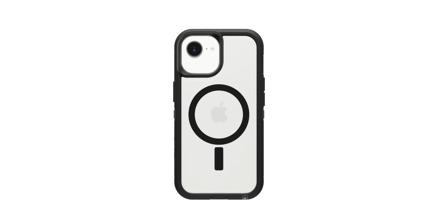 OtterBox Defender XT Clear pour MagSafe Series pour Apple iPhone 17e/16e/15/14/13, transparente/noir