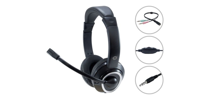Conceptronic POLONA02BA auricular y casco Auriculares Alámbrico Diadema Juego Negro