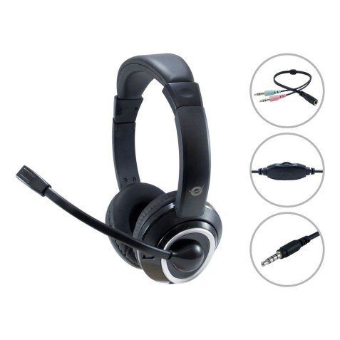 Conceptronic POLONA02BA headphones/headset Wired Head-band Gaming Black