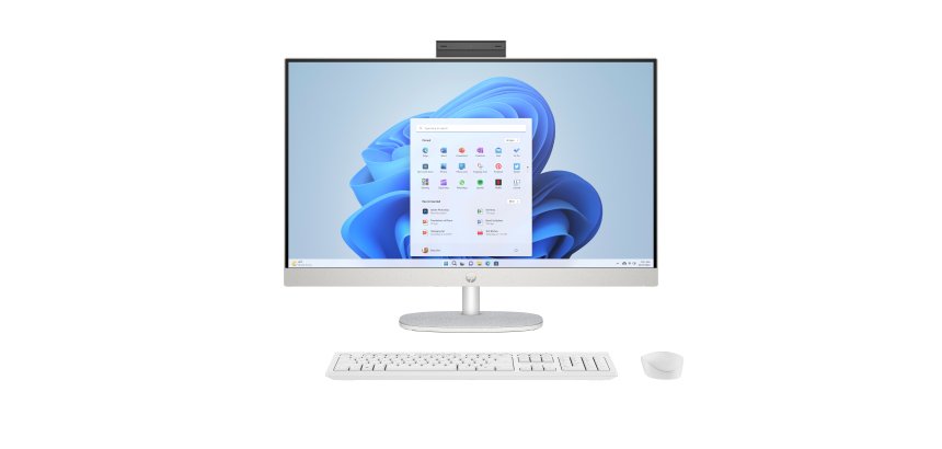 HP All-in-One 27-cr0076nf PC AMD Ryzen™ 7 7730U 68,6 cm (27") 1920 x 1080 pixels 32 Go DDR4-SDRAM 1 To SSD Windows 11 Home Wi-Fi 6 (802.11ax) Blanc