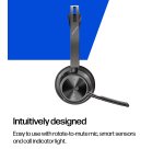 HP Poly Voyager Focus 2 Microsoft Teams Certified USB-C-C Headset +USB-C/A Adapter