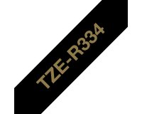 Brother TZE-R334 ruban d'étiquette Or sur noir