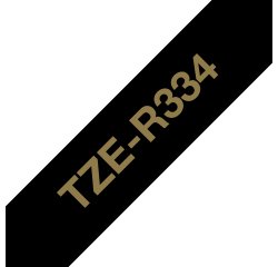 Brother TZE-R334 label-making tape Gold on black