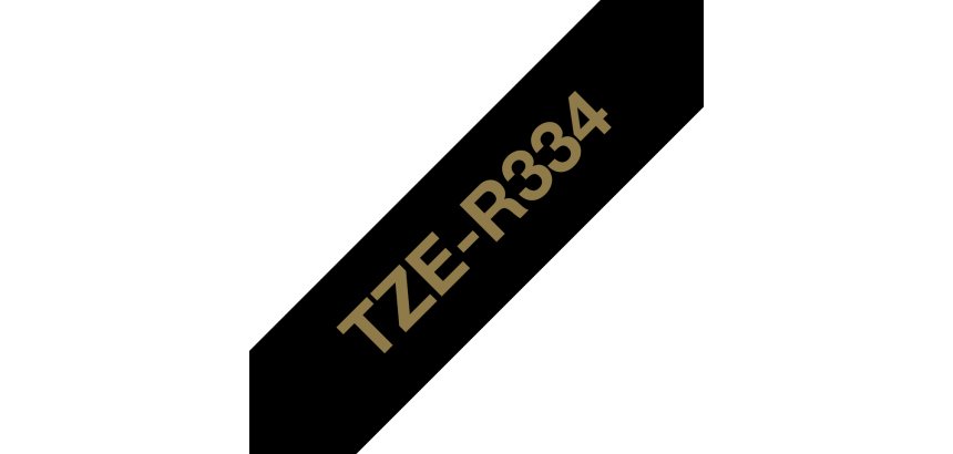 Brother TZE-R334 ruban d'étiquette Or sur noir
