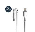 StarTech.com Cavo da USB-A a Lightening bianco da 1m di colore bianco - Robusto e resistente cavo di alimentazione/sincronizzazione in fibra aramidica da USB tipo A a Lightening - Con certificazione Apple MFi per iPad/iPhone 12