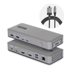 StarTech.com Dual-Monitor USB-C Docking Station, HDMI, 4K 60Hz, 100W Laptop Charging, 1GbE, Driverless, Multi-Monitor Dock voor Windows