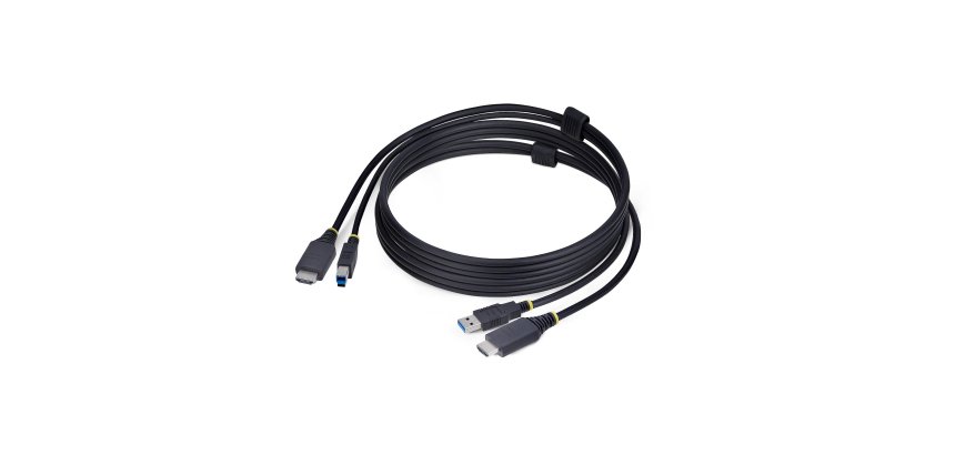 StarTech.com Cable KVM HDMI y USB 3.0 5Gbps de 1,8m - 4K 60Hz - Cable Combo HDMI 2.0 y USB para Switch Conmutador KVM