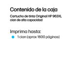 HP Cartucho de tinta Original 963XL cian de alta capacidad