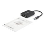 StarTech.com Adaptateur USB 3.0 vers Gigabit Ethernet à Deux Ports avec Port USB - 10/100/100 - Adaptateur Réseau NIC Gigabit LAN USB