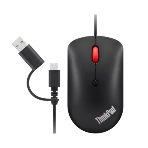 Lenovo 4Y51D20850 ratón Oficina Ambidextro USB Tipo C Óptico 2400 DPI